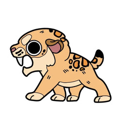 Smilodon Enamel Lapel Pin (Prehistoric Megafauna Series)