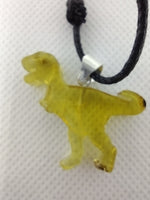 Amber Carved Tyrannosaurus Rex Necklace, 25 Million Years Old